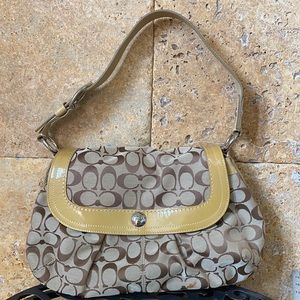 COACH Soho Signature Print Flap Hobo
